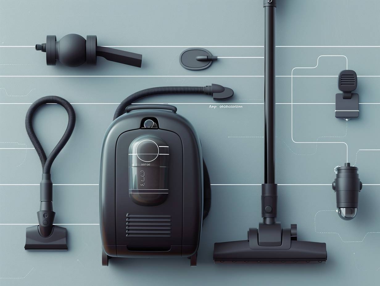 A user adjusting the suction level of a vacuum cleaner for different surfaces