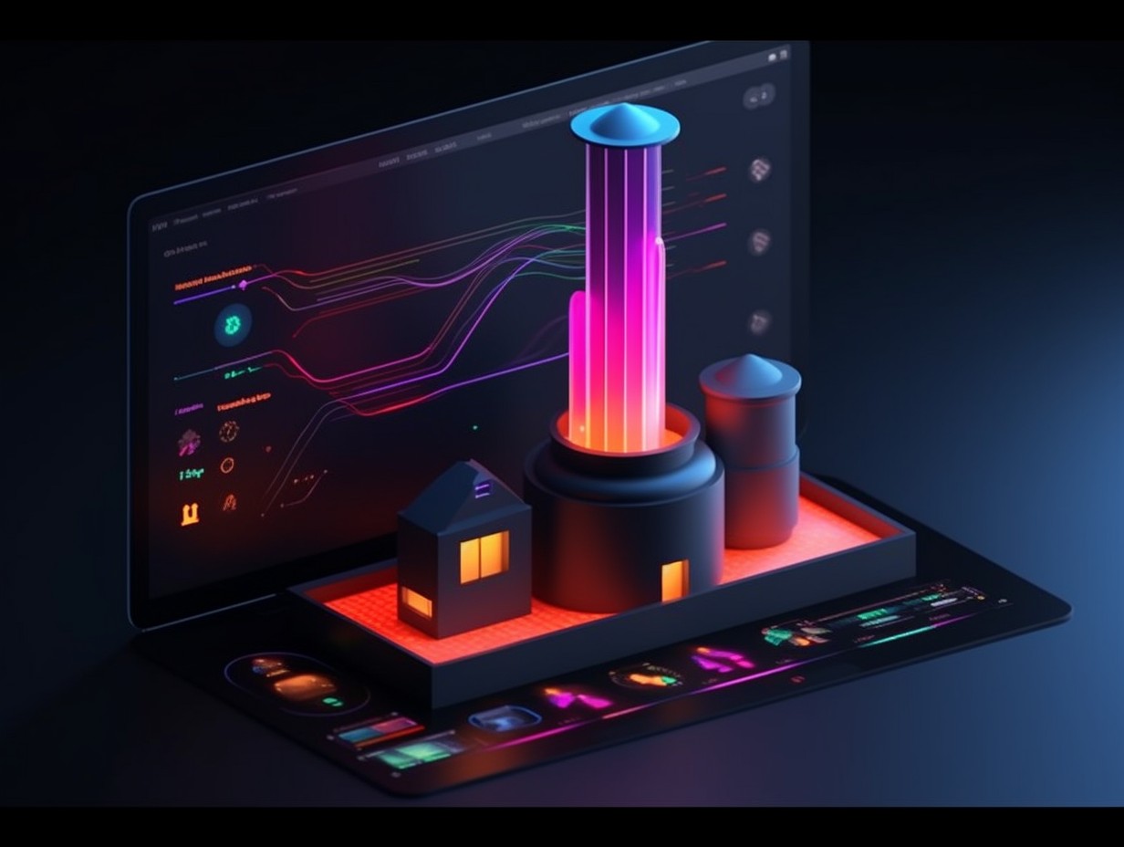 A sleek and minimalist futuristic chimney inspection tool integrated with software featuring vibrant colors and a userfriendly interface for seamless workflow and data analysis