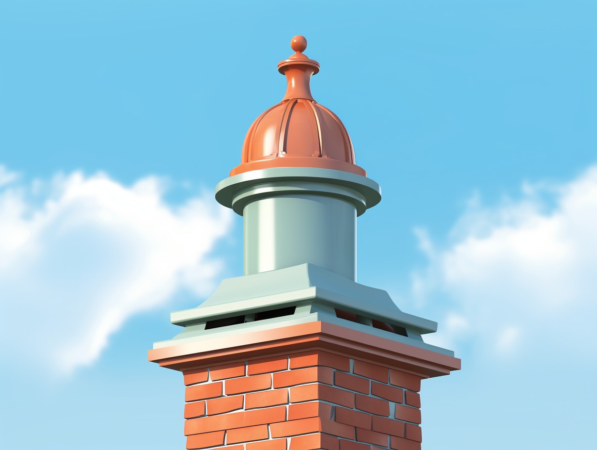 A custom chimney cap fitting snugly over a chimney protecting it from rain animals and debris