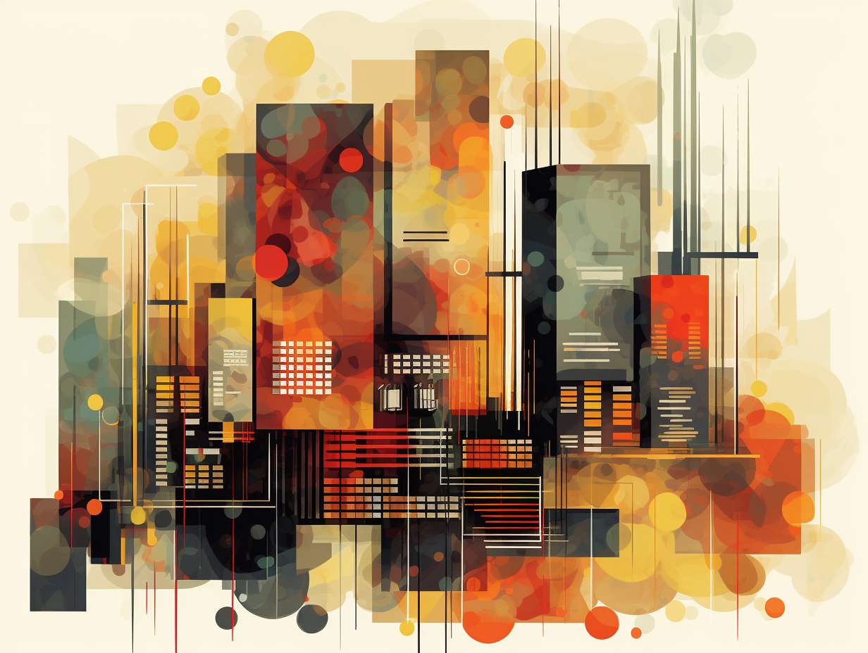 Abstract illustration showcasing the factors affecting performance in Chimney Software including server capacity network speed code optimization and database efficiency