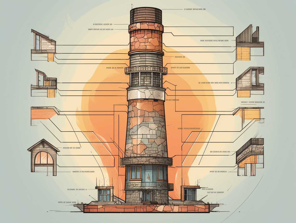 Illustration showing the process of chimney relining featuring layers of insulation sealant and metal lining to protect the chimney