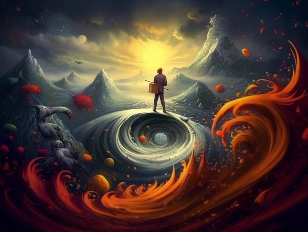 A colorful image representing the journey of selfdiscovery in finding a unique writing voice