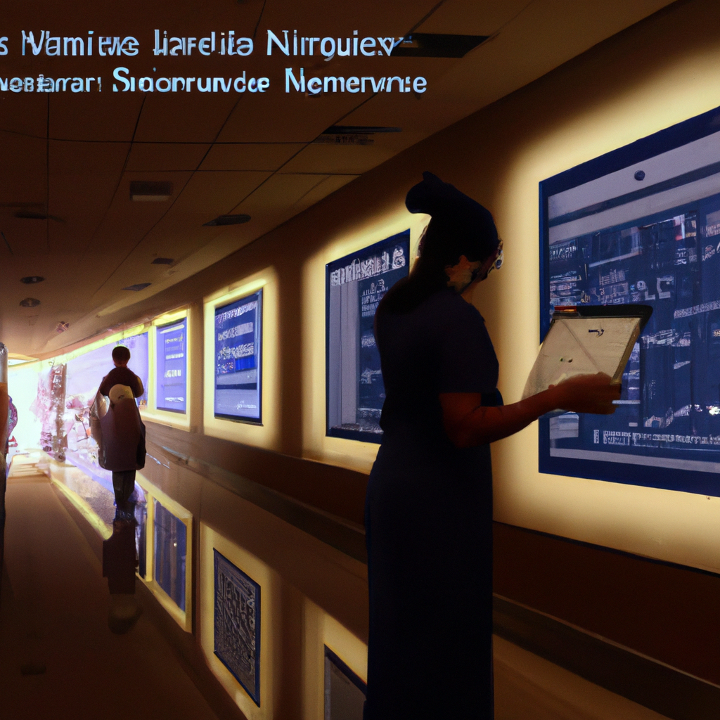 Doctors and nurses collaborating and communicating seamlessly using field service management software in a hospital hallway