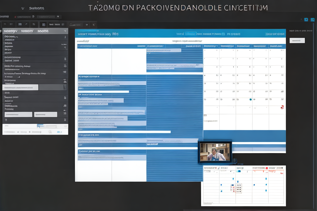 Customizable calendar interface with color-coded appointment slots, real-time technician tracking, automated route optimization, and drag-and-drop functionality, showcasing the advanced features of field service scheduling software.