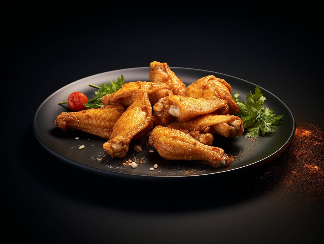Two plates of chicken wings - one deep-fried and the other air-fried, showcasing the stark difference in cooking methods with perfectly golden, crispy wings.