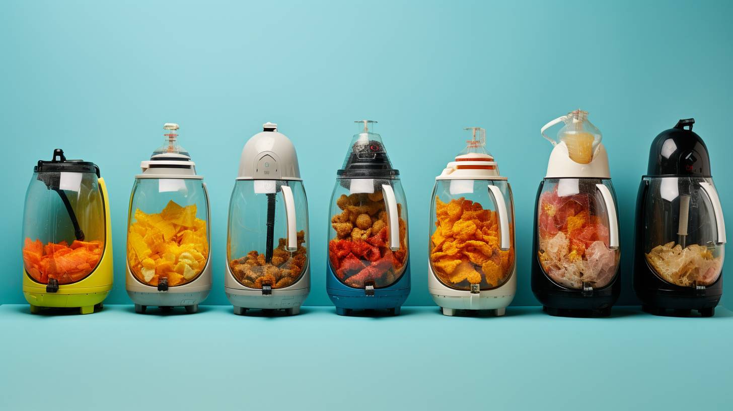 Image showcasing various types of plastic commonly used in air fryers, displaying different colors, textures, and shapes to visually compare their qualities and highlight potential health implications.