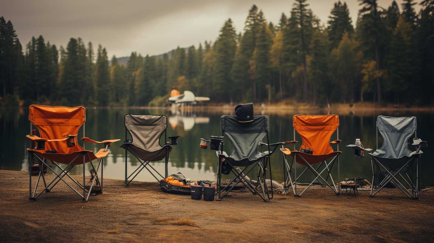 Group of campers lounging comfortably in waterproof camping chairs, sheltered beneath a sturdy rainfly.