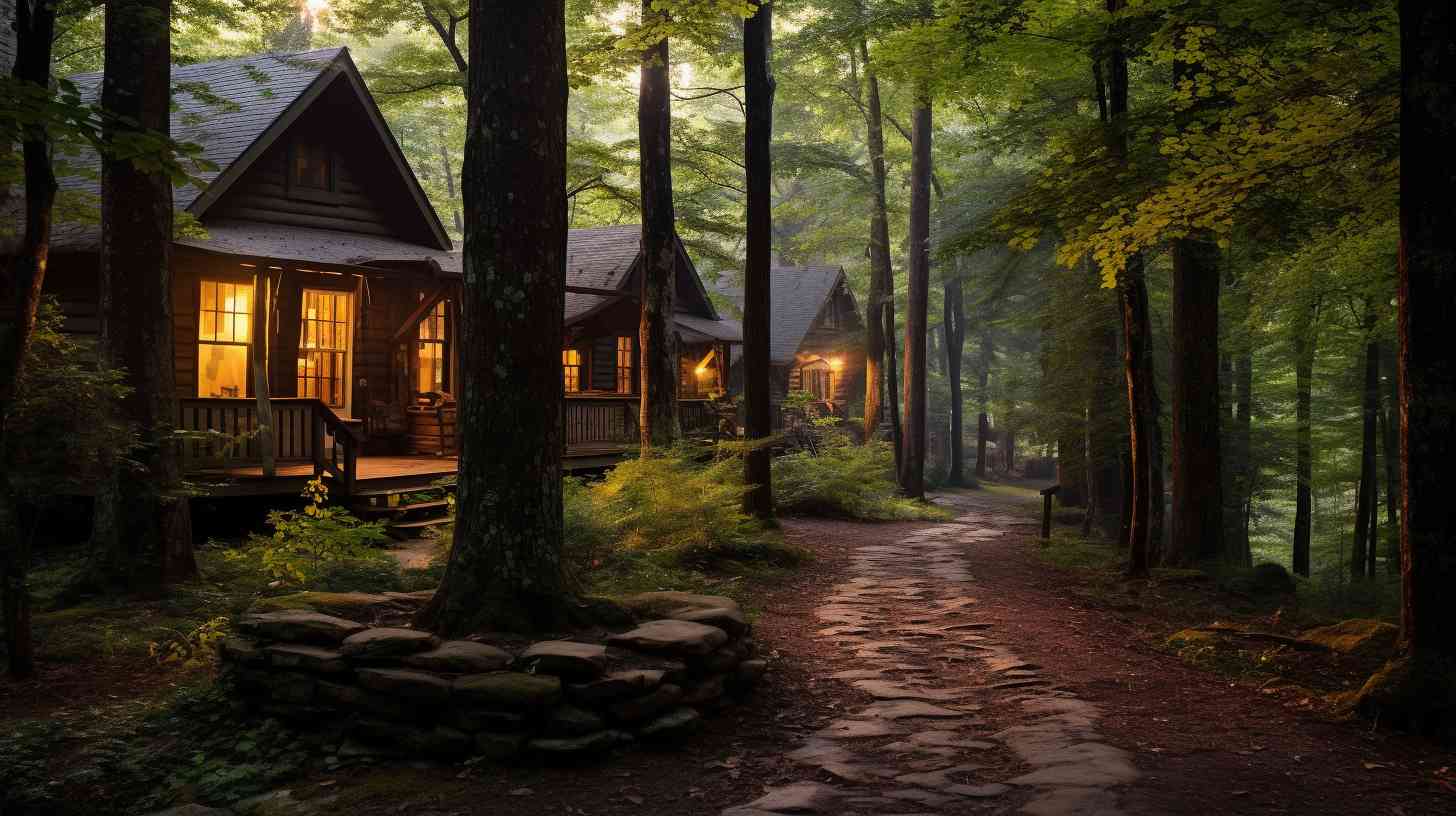 A diverse range of accommodations along the Appalachian Trail, including rustic cabins, quaint B&Bs, and hikers' hostels.