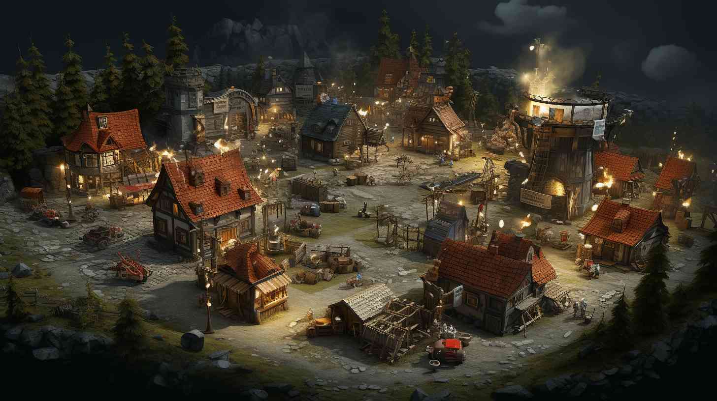 A bustling village with numerous army camps, each displaying visible signs of upgrades such as scaffolding, construction materials, and busy workers, showcasing effective tips for managing army camp upgrades.