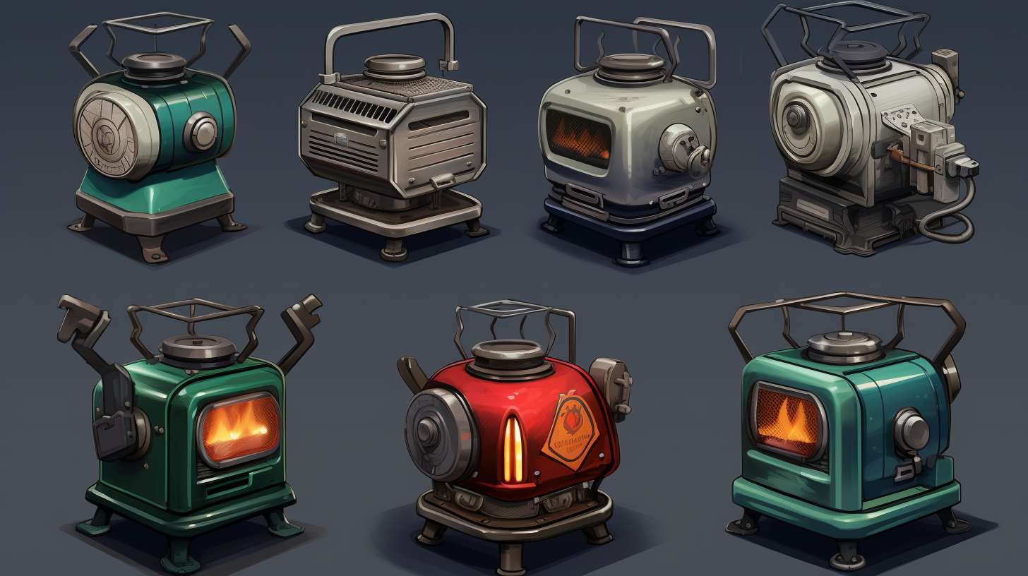 A variety of camping gas stoves, each labeled with their corresponding compatibility symbol for propane. Clear distinctions are made between stoves compatible with propane and those that are not.