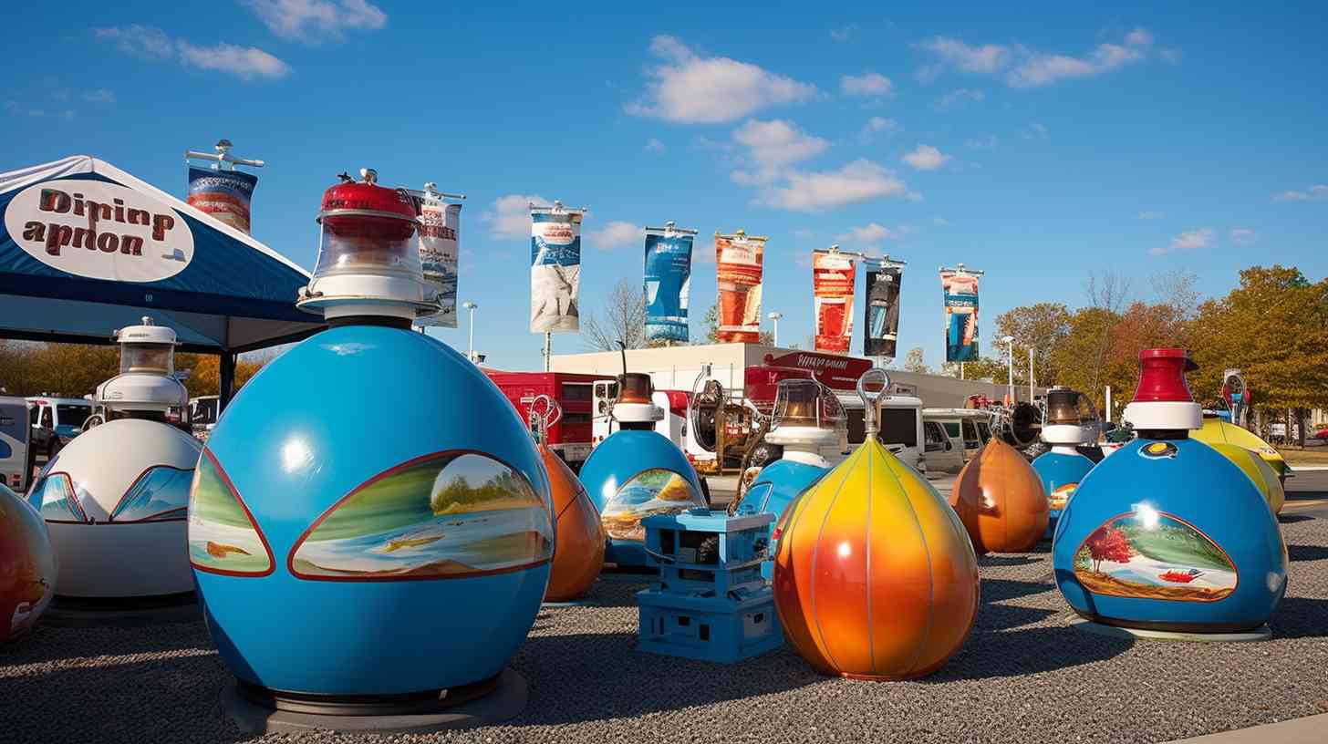 A vast Camping World store filled with colorful propane tanks, displaying eye-catching signs that say Propane for Sale.