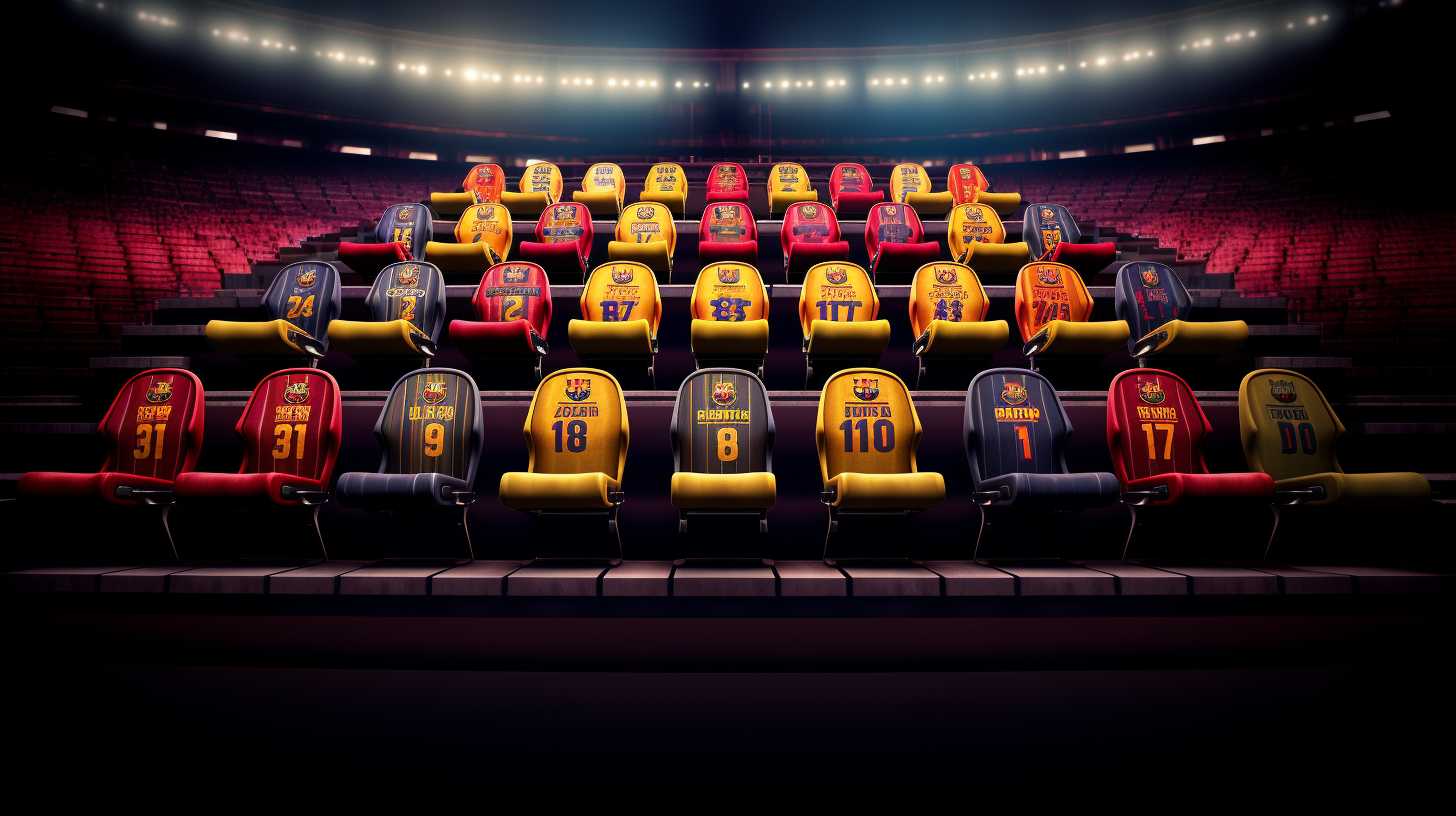 Evolution of Camp Nou's seat numbering system throughout history, showcasing distinct changes in seat placement, arrangement, and labeling, highlighting unique features of each era.