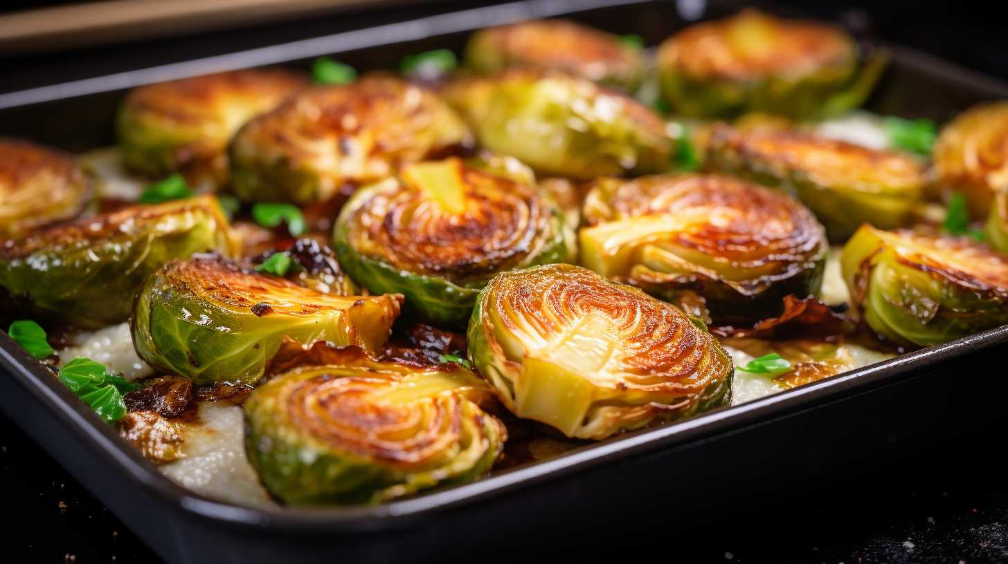 Golden-brown Brussels sprouts perfectly caramelized and crispy, showcasing the exquisite results of air frying.