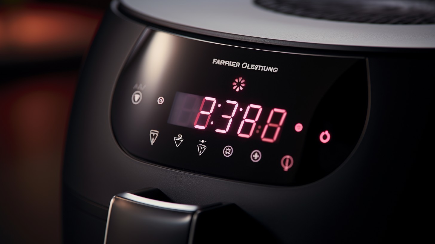 Close-up of the Pampered Chef Air Fryers control panel with temperature adjustment icons in vibrant colors and intuitive symbols.