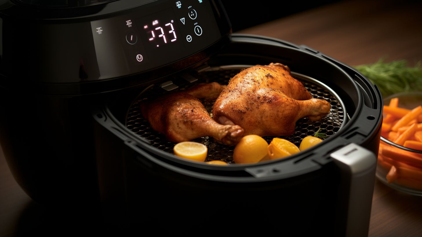 Air fryer temperature dial set to 400 degrees Fahrenheit