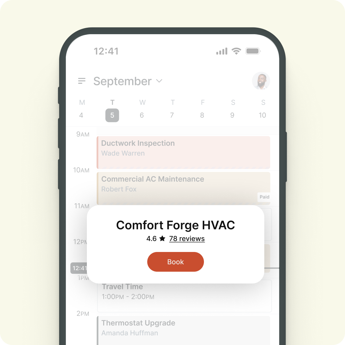 Booking page pop up