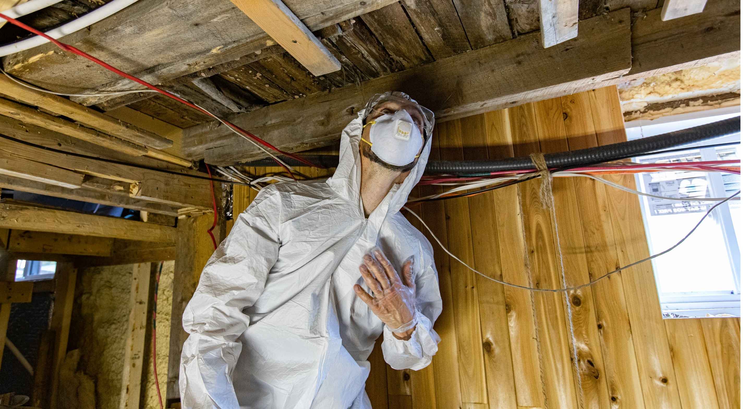 Restoration professional working on site