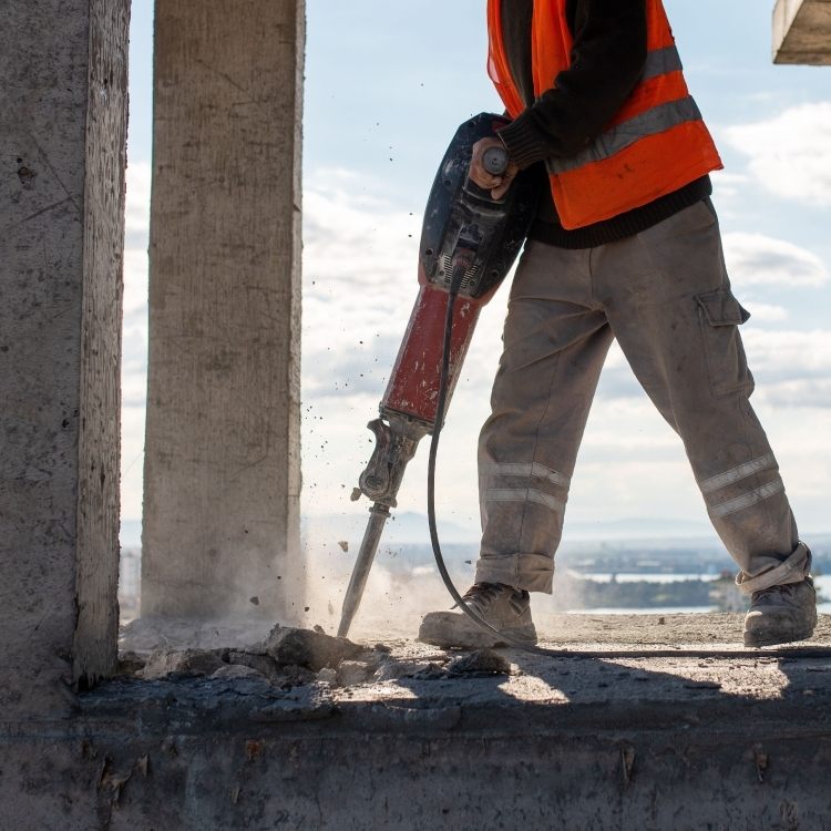 home service professional working in the site