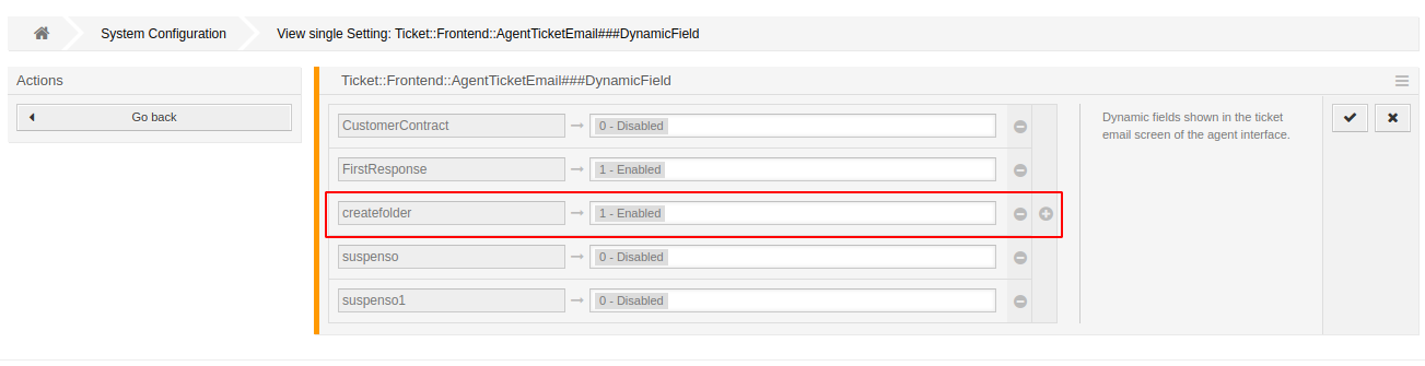 Config dynamic field email