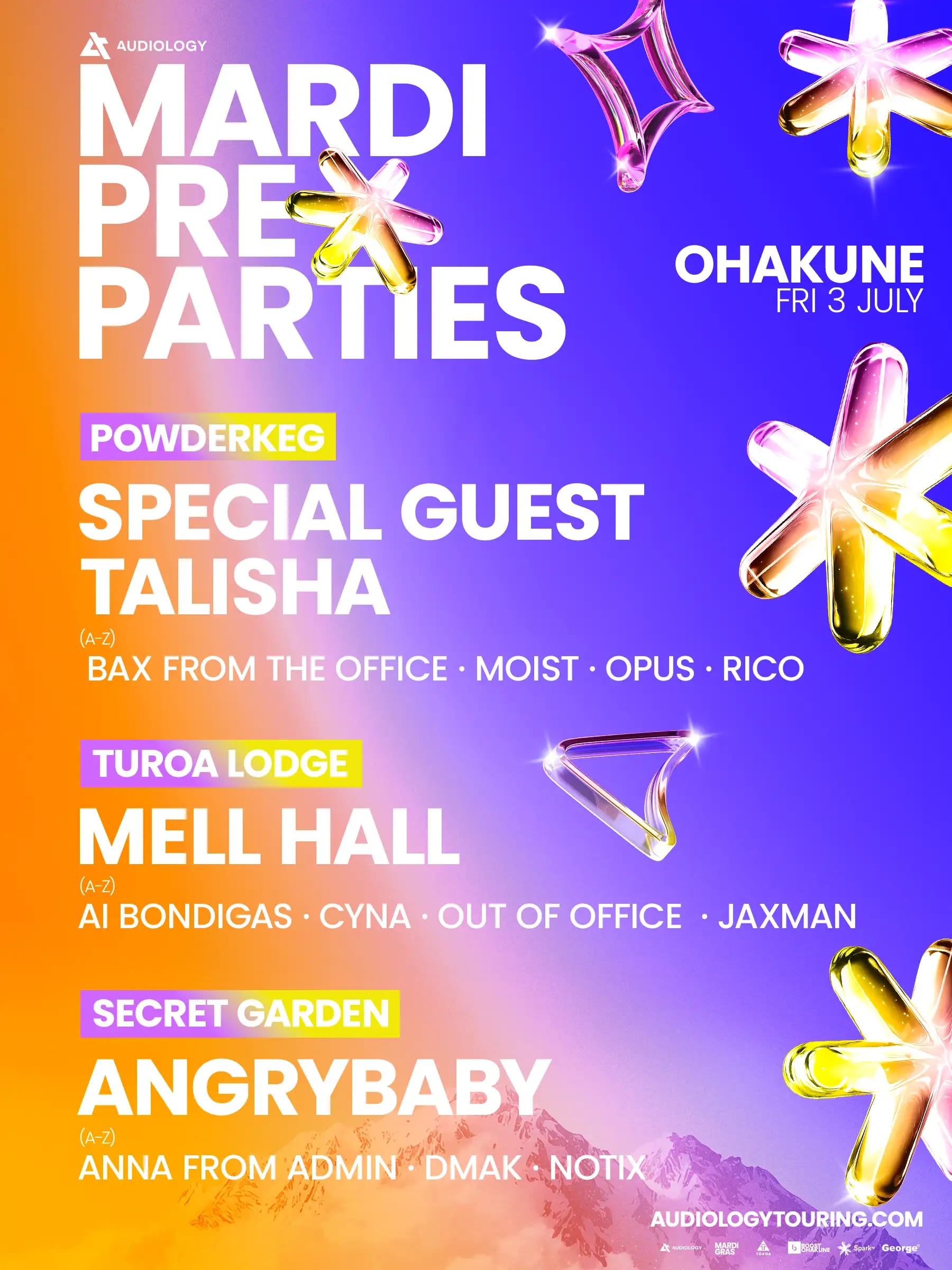 Mardi Gras Ohakune music festival in New Zealand