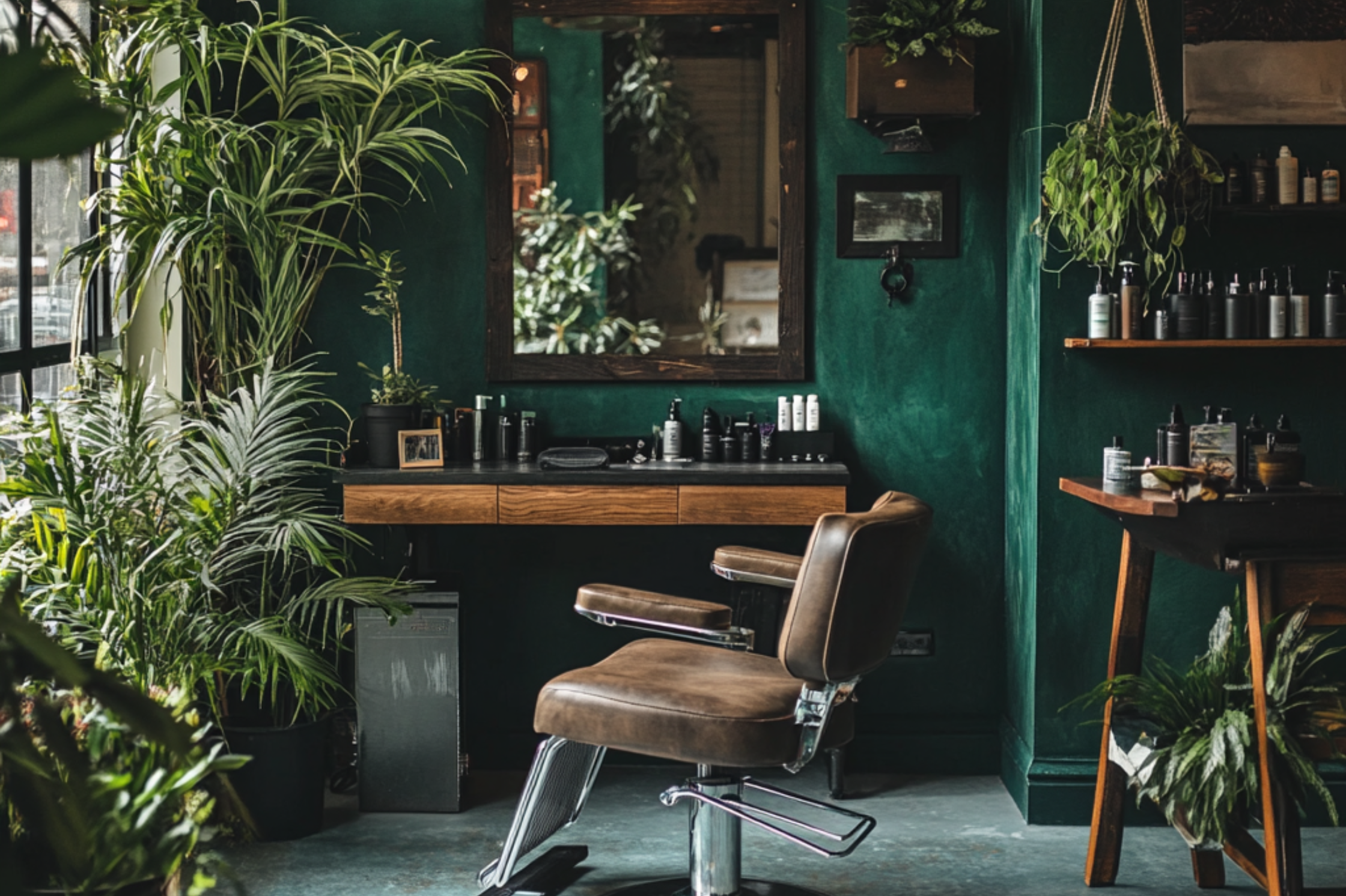 empty barber chair in barbershop