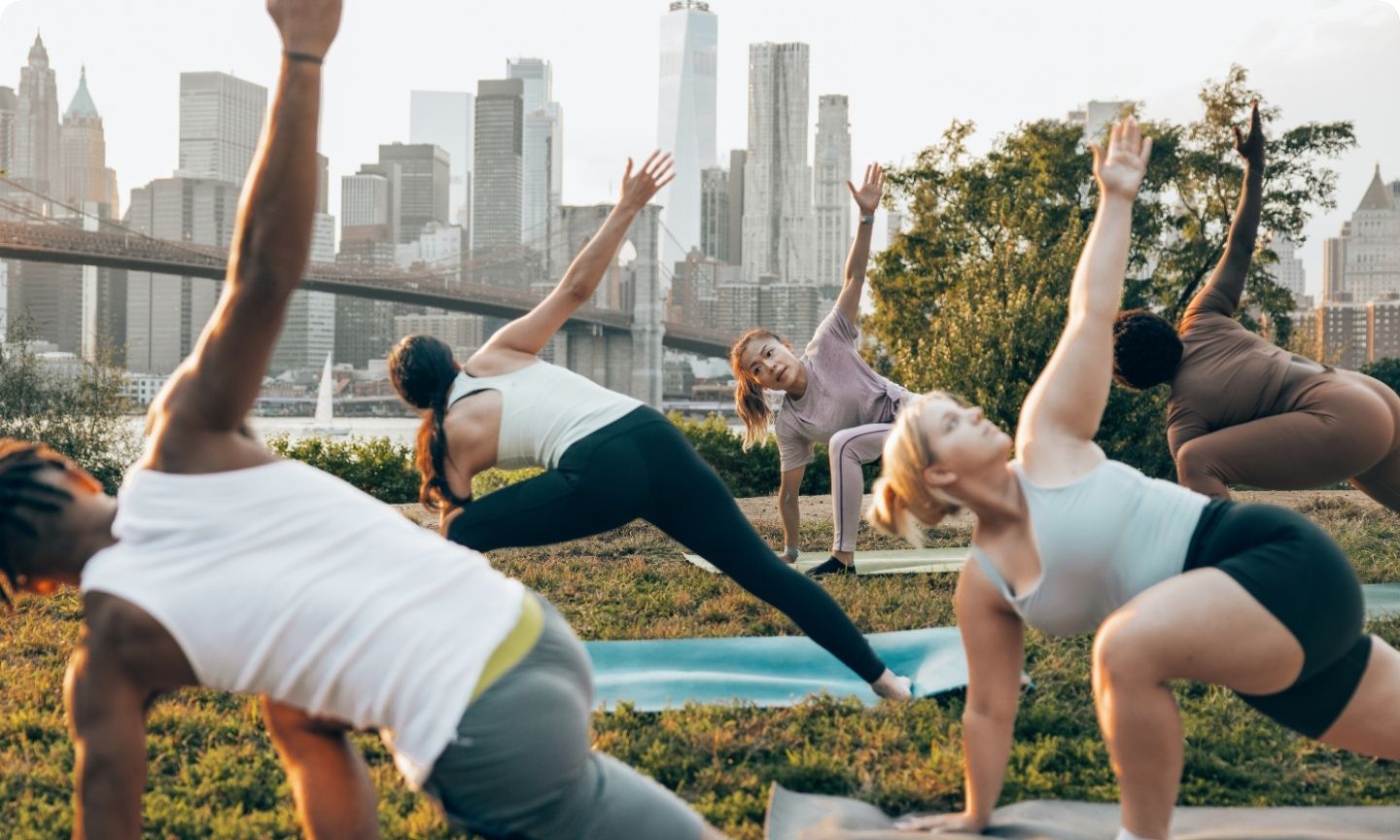 yoga class outside