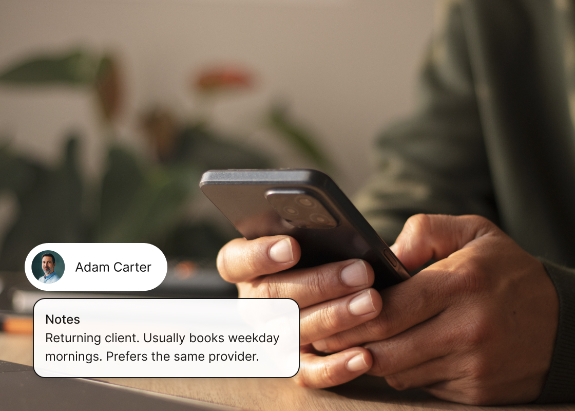 customer notes in app