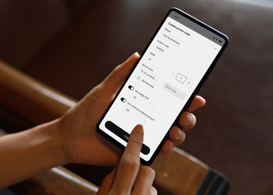 create promo code mockup