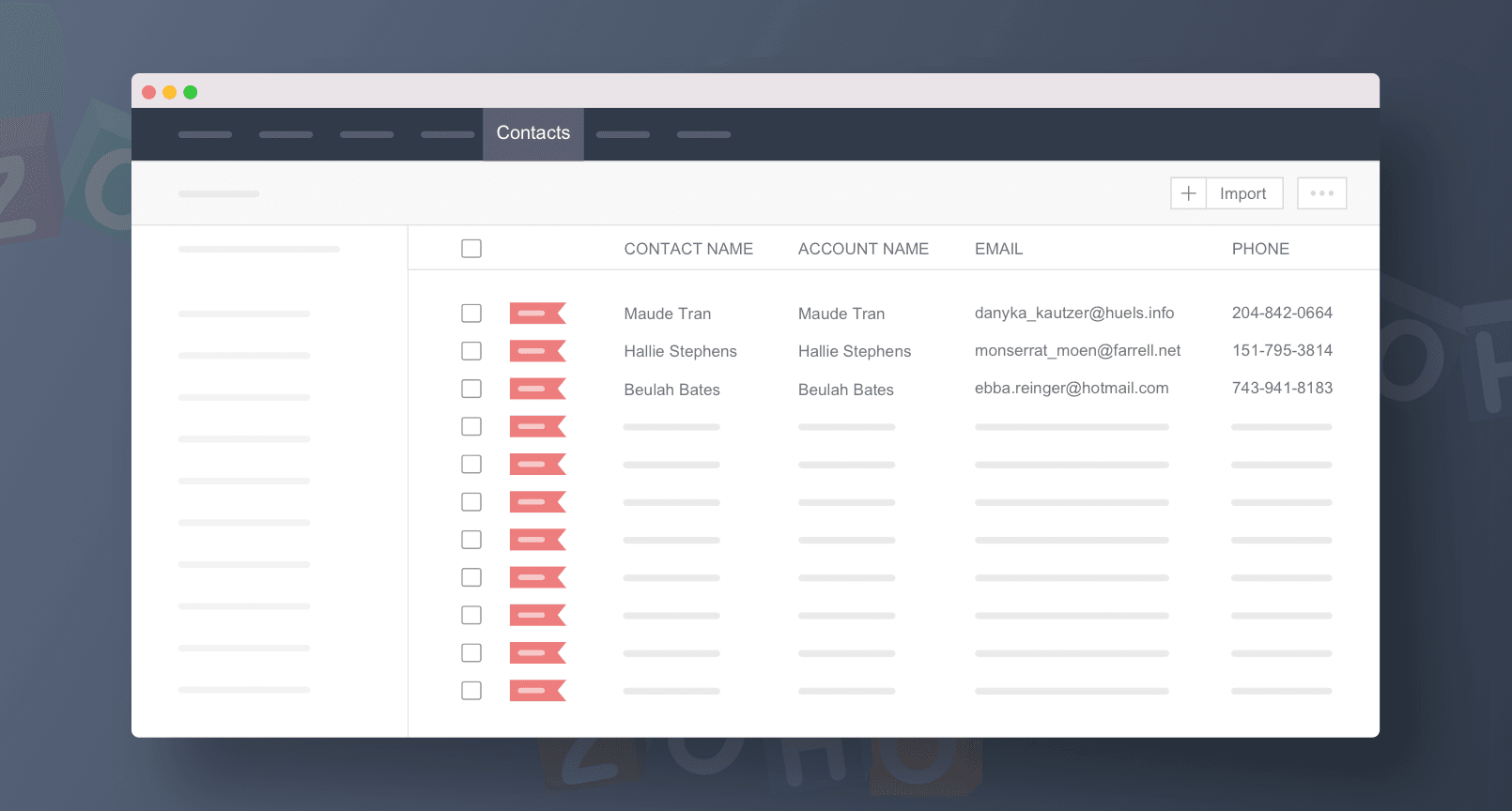 manual contacts journal crm