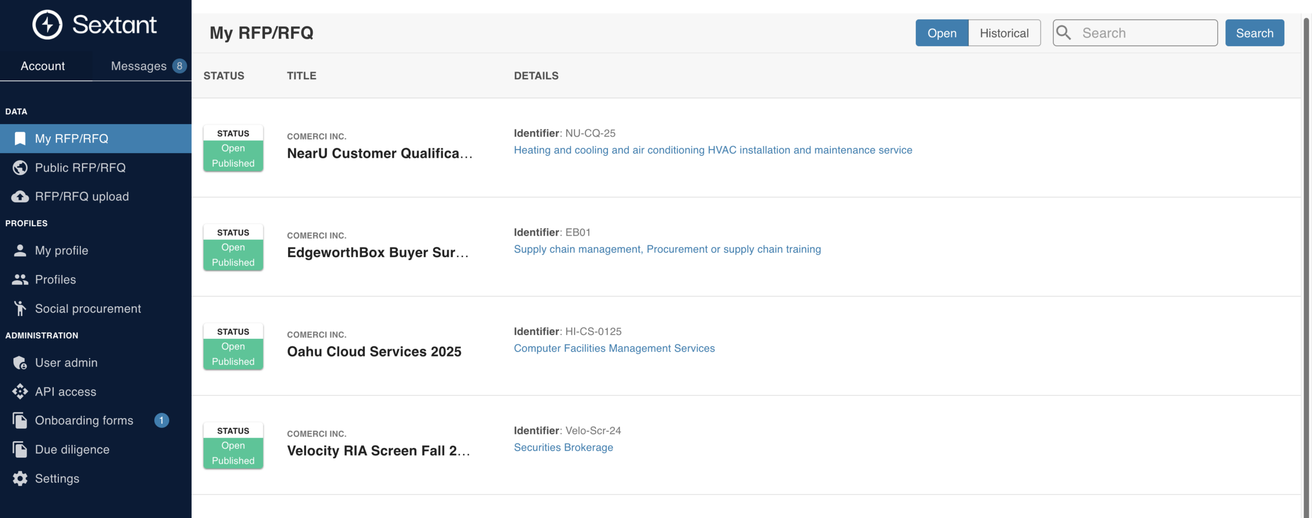 Private RFPs List