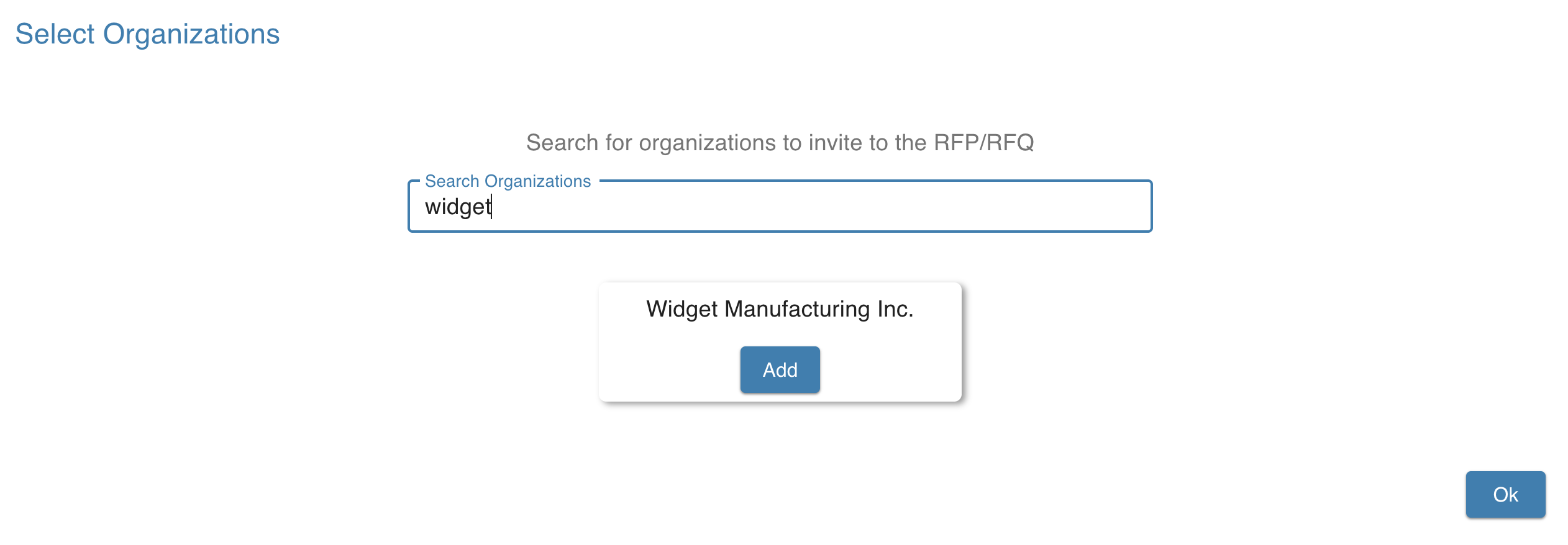 Select organization