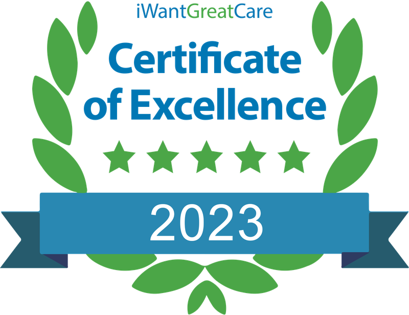 I Want Great Care Certificate of Excellence 2023