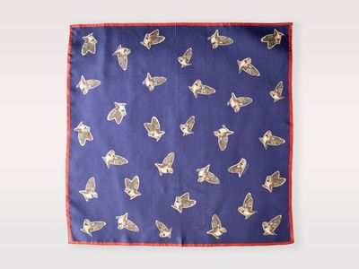 Dark Blue Amadina Birds Scarf