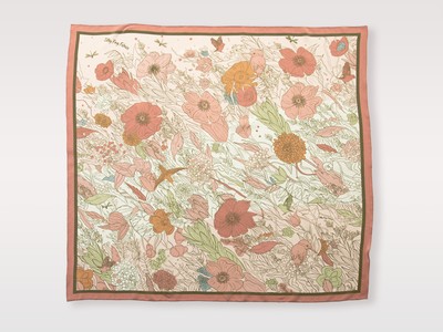 Pink Poppy Field Scarf