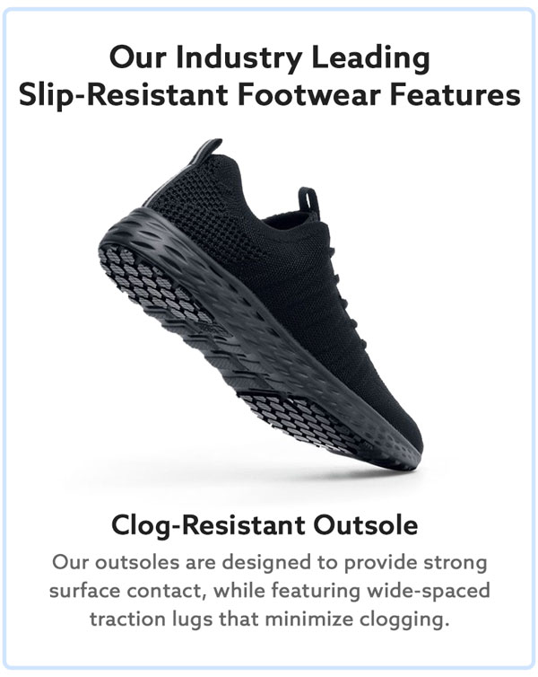 Exclusive Shoes For Crews Clog-Resistant outsole technology 