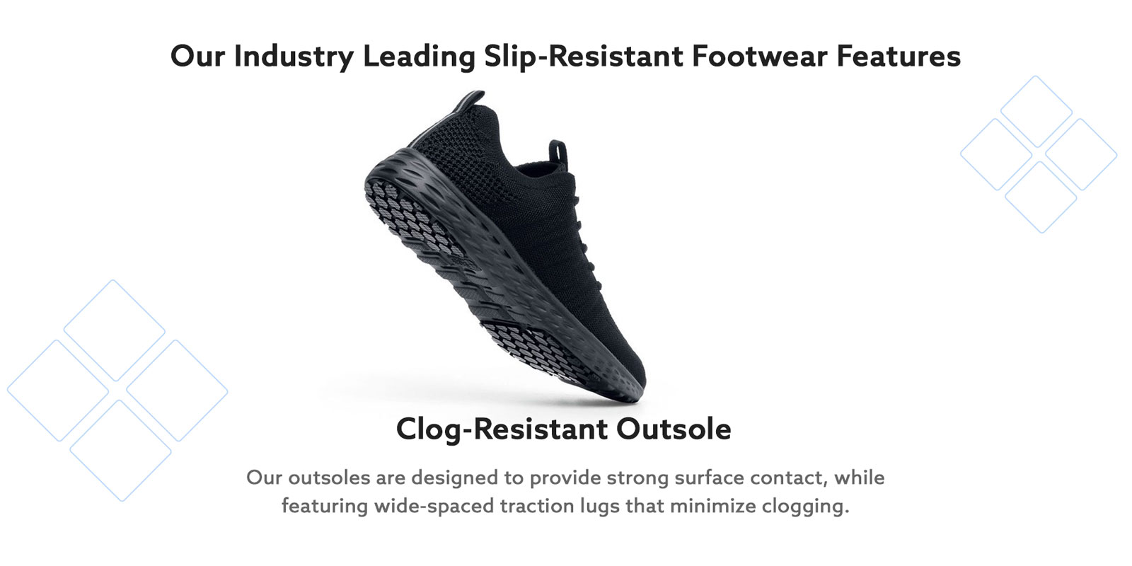 Clog-resistant technology exclusively from Shoes For Crews