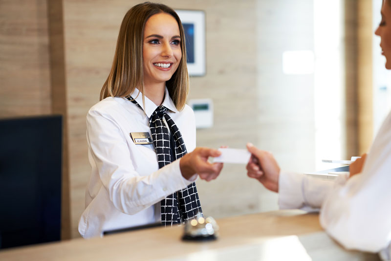 Hotel front desk employee