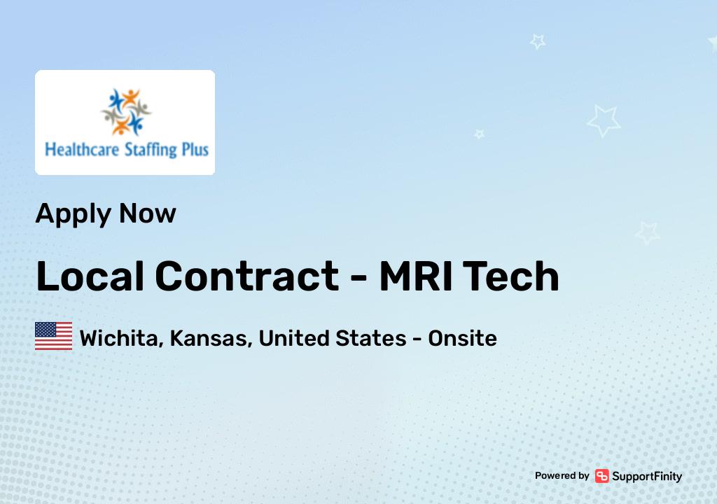 Apply for Local Contract - MRI Tech at Healthcare Staffing Plus