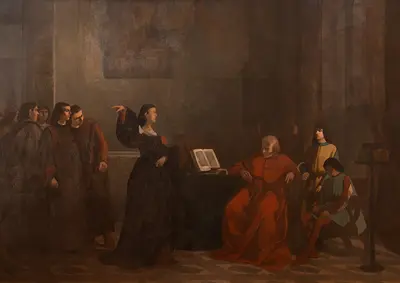 Medici scena (Clarice Strozzi liepia Ipolitui ir Aleksandrui Medičiams palikti Florenciją)