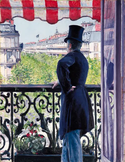 Žmogus balkone, boulevard Haussmann