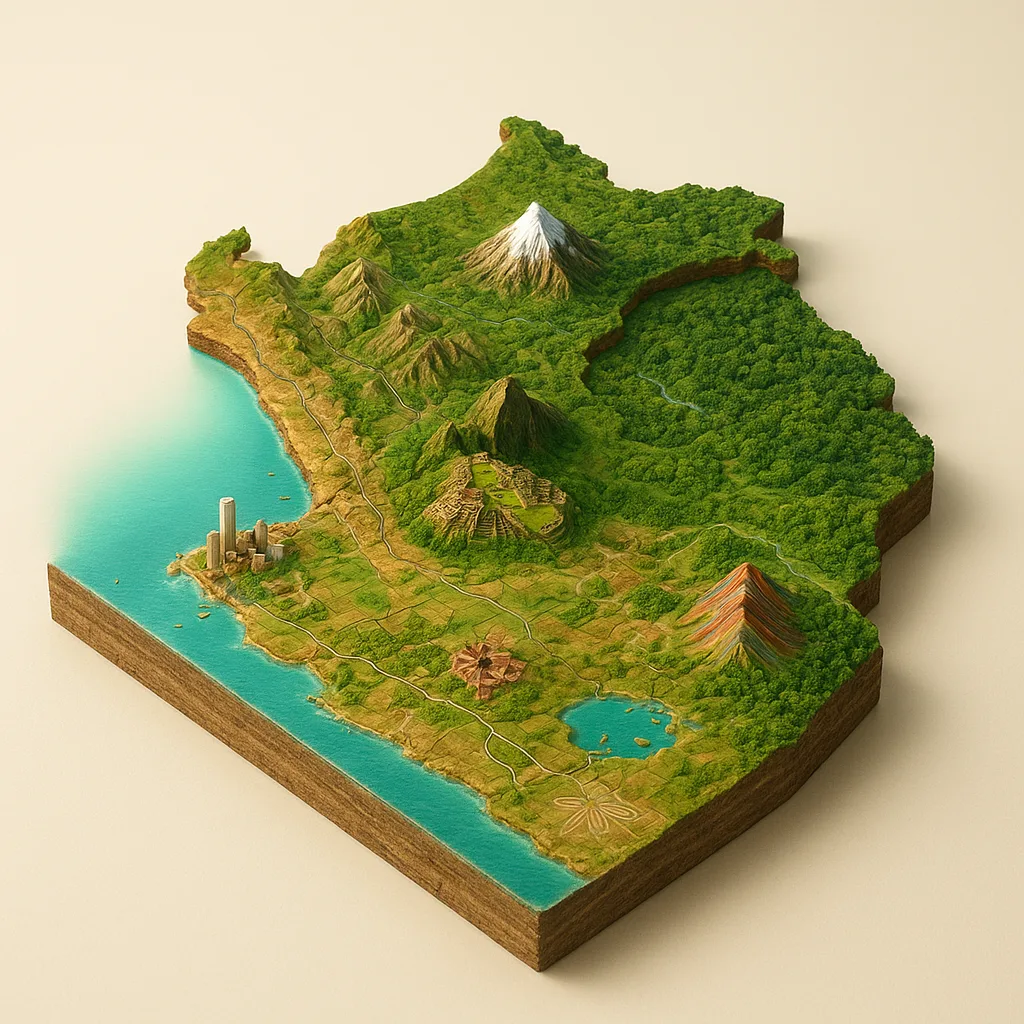 Peru — 3D žemėlapio diorama