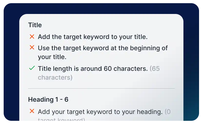 SurgeGraph includes an actionable SEO guide to help you rank higher.