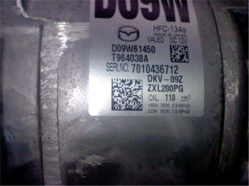 A/C Compressor MAZDA Demio 2017 DBA-DJ3FS D09W61450 — photo 3
