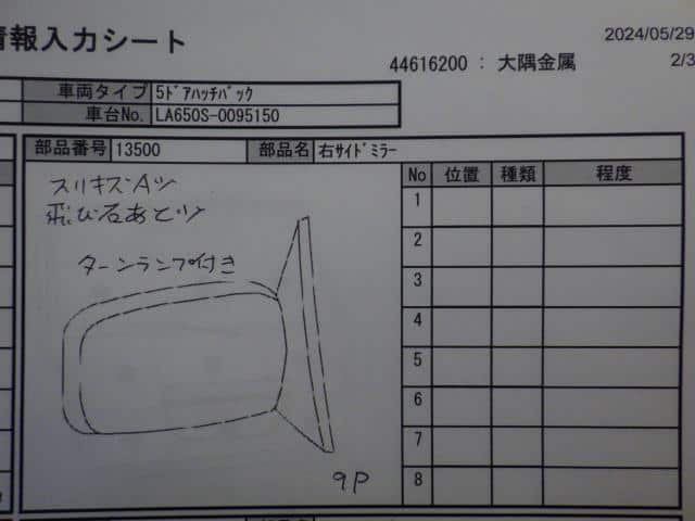 Right Side Mirror DAIHATSU Tanto 2020 6BA-LA650S — photo 4