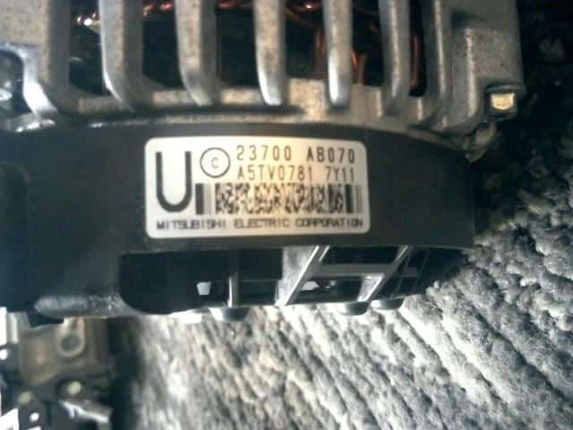 Alternator SUBARU Legacy 2017 DBA-BN9 23700AB070 — photo 3
