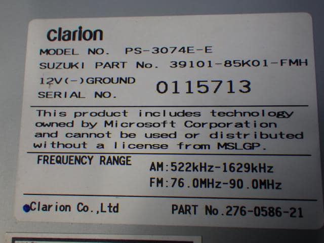 Audio SUZUKI Lapin 2011 DBA-HE22S 3910185K01FMH — photo 4