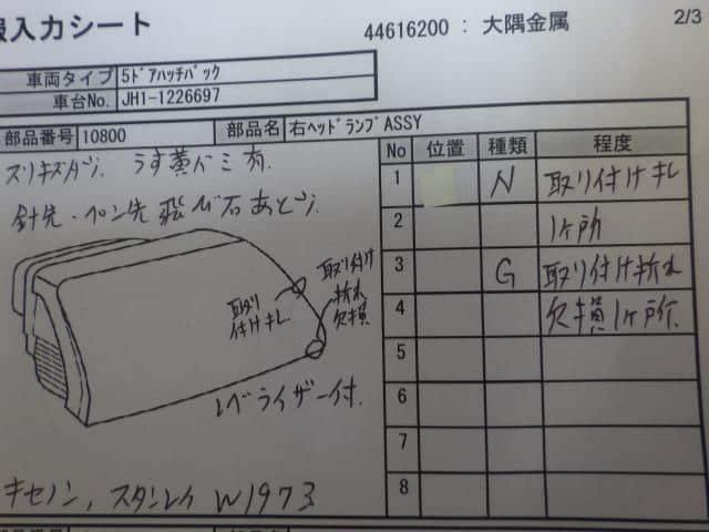 Right Headlight HONDA N-wgn 2016 DBA-JH1 — photo 5