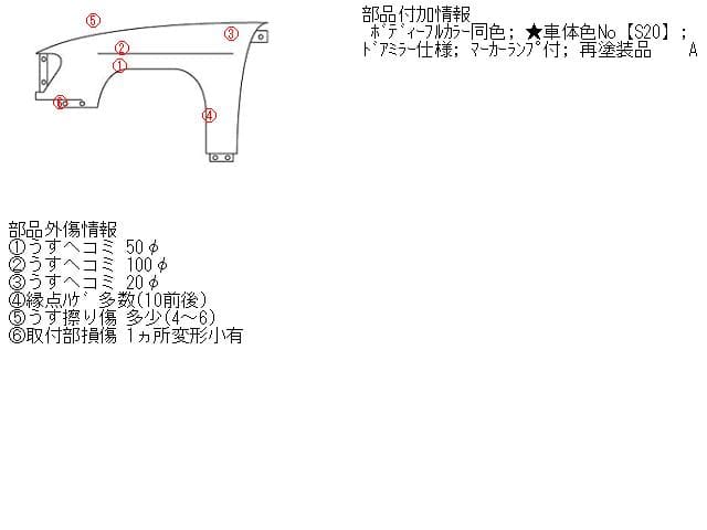 Left Fender Panel DAIHATSU Move 1998 E-L600S — photo 5