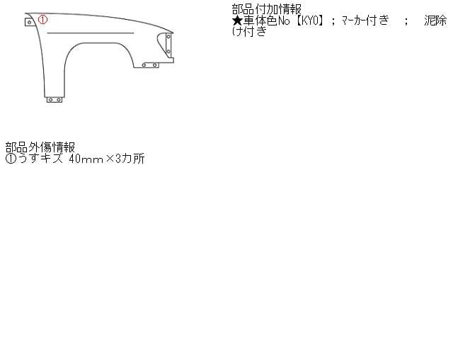 Right Fender Panel NISSAN March 2009 DBA-AK12 — photo 5