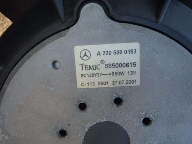 Radiator Cooling Fan MERCEDES-BENZ Benz s class 2001 GF-220065 A2205000193 — photo 3